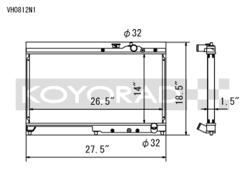 Koyo — Koyorad VH0812N1 Racing All Aluminum Radiator