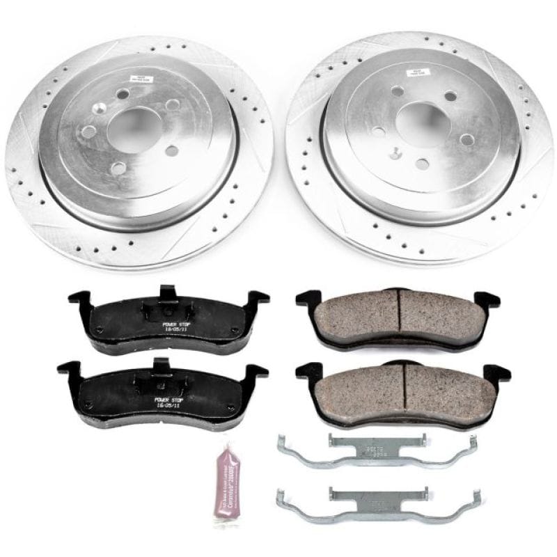 PowerStop — Z23 Daily Driver Carbon-Fiber Ceramic Brake Pad and Drilled & Slotted Rotor Kit