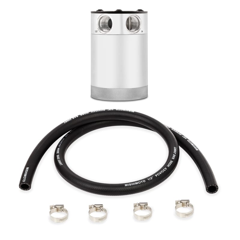 Mishimoto — Baffled Oil Catch Can, Polished, 2-Port, Compact