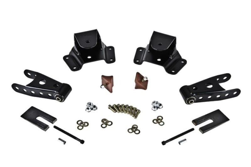 Belltech — 4" Drop Leaf Spring Shackle & Hanger Kit (Front Hanger/Rear Shackle)
SHACKLE & HANGER KIT | 4 INCH DROP - 6750