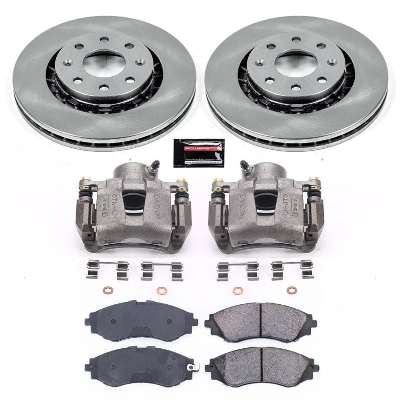 PowerStop — OE Stock Replacement Low-Dust Ceramic Brake Pad, Rotor and Caliper Kit