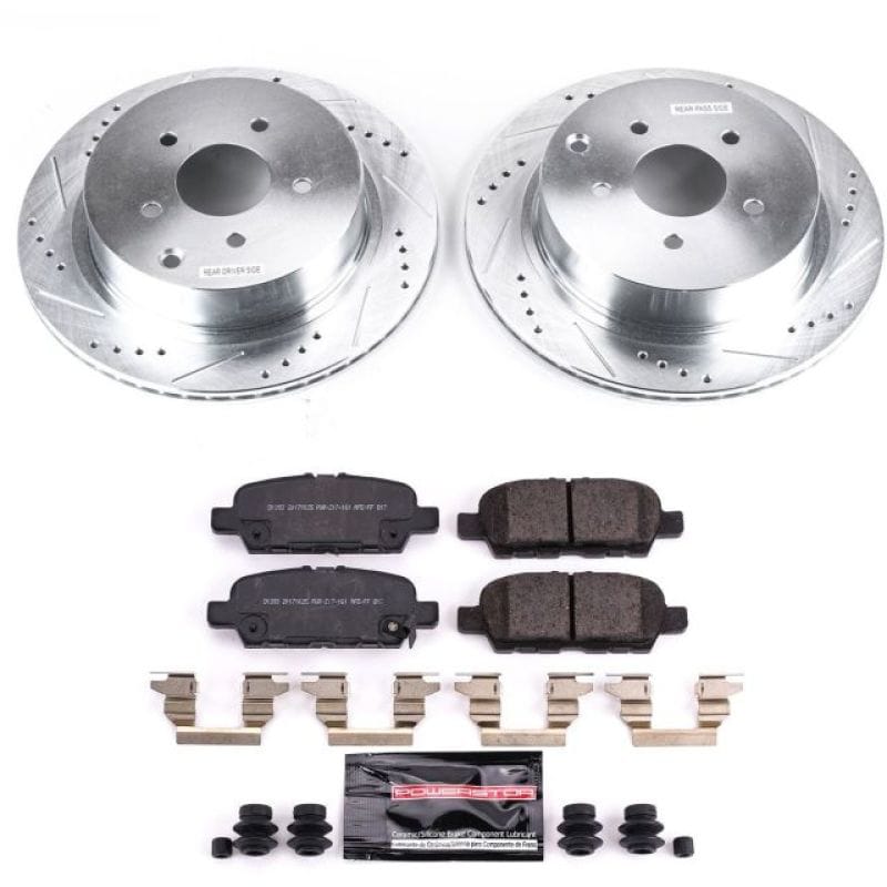 PowerStop — Z23 Daily Driver Carbon-Fiber Ceramic Brake Pad and Drilled & Slotted Rotor Kit