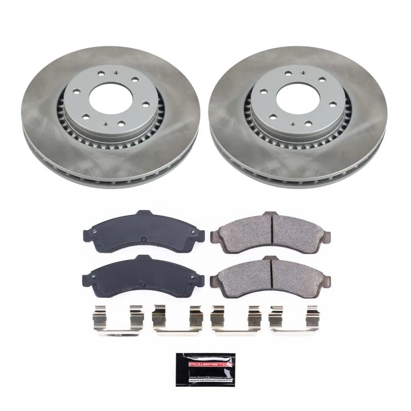 PowerStop — Semi-Coated Rotor and Low-Dust Ceramic Brake Pad Kit