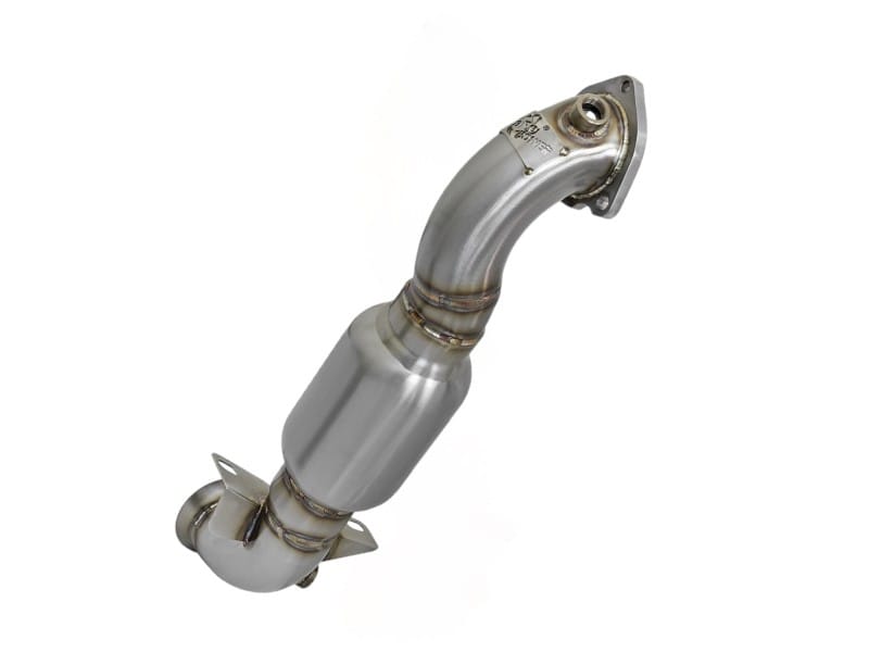 aFe — Twisted Steel Downpipe 2-1/2 IN 304 Stainless Steel w/ Cat