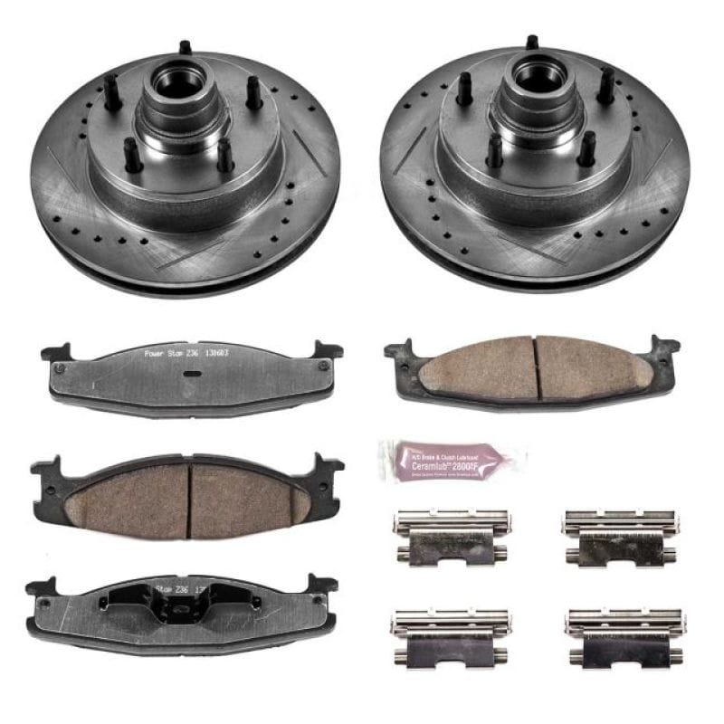 PowerStop — Z36 Truck and SUV Carbon-Fiber Ceramic Brake Pad and Drilled & Slotted Rotor Kit