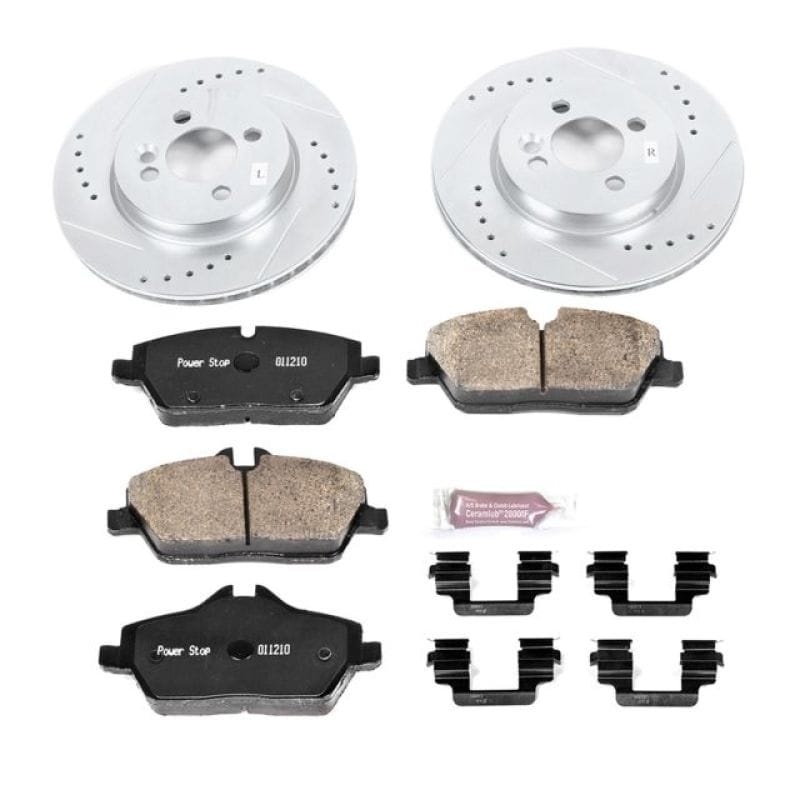 PowerStop — Z23 Daily Driver Carbon-Fiber Ceramic Brake Pad and Drilled & Slotted Rotor Kit