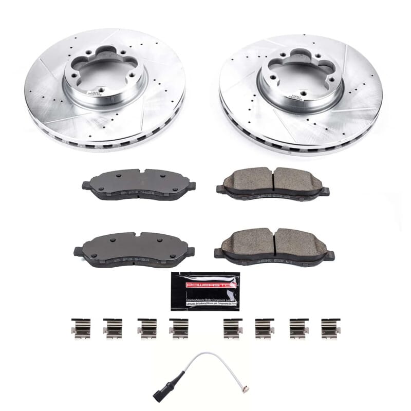 PowerStop — Z23 Daily Driver Carbon-Fiber Ceramic Brake Pad and Drilled & Slotted Rotor Kit