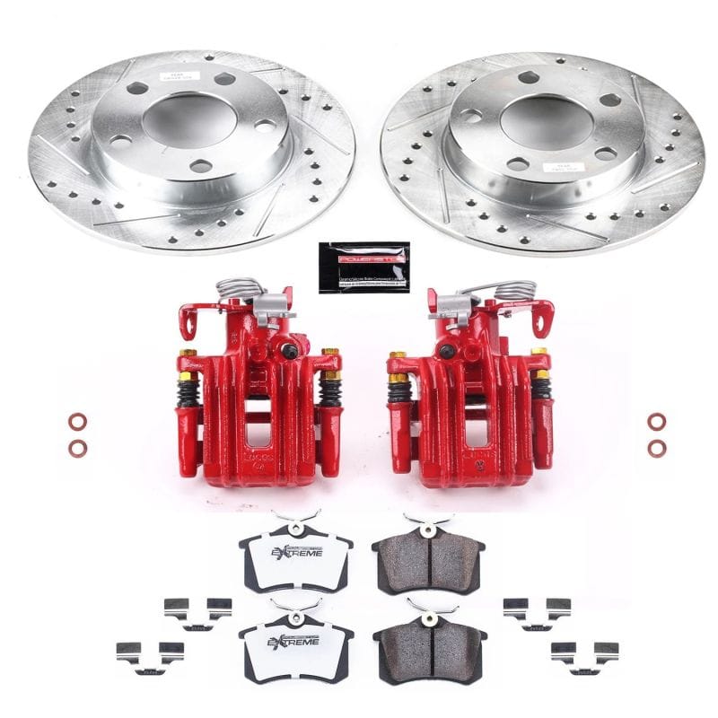 PowerStop — Z26 Street Performance Ceramic Brake Pad, Drilled Slotted Rotor, and Caliper Kit