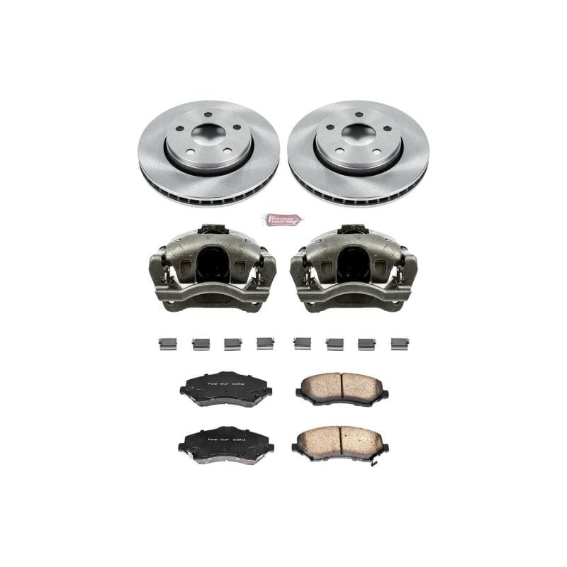 PowerStop — OE Stock Replacement Low-Dust Ceramic Brake Pad, Rotor and Caliper Kit