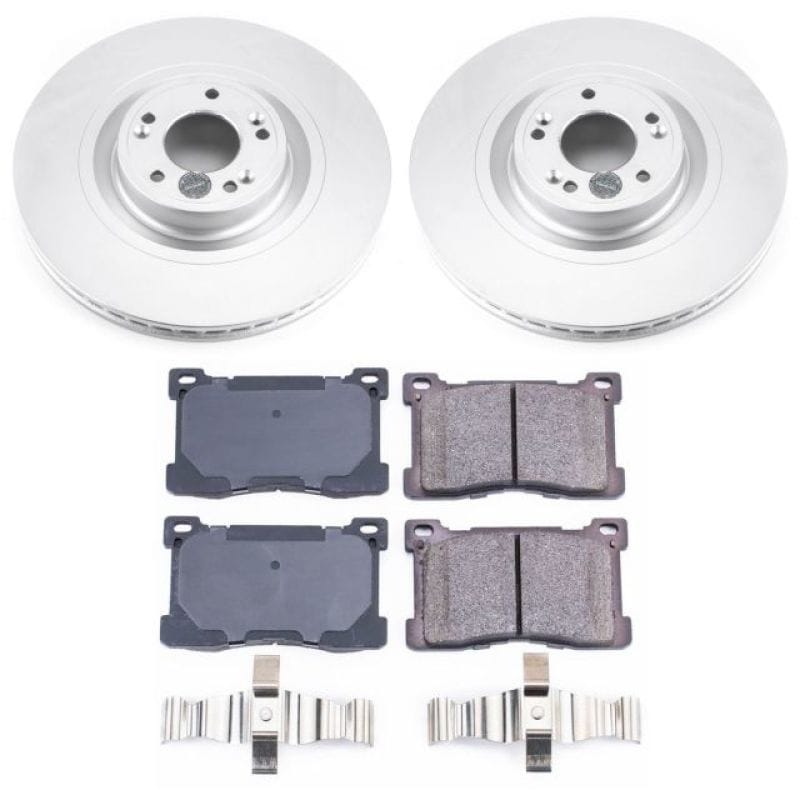 PowerStop — Genuine Geomet Coated Rotor and Low-Dust Ceramic Brake Pad Kit
