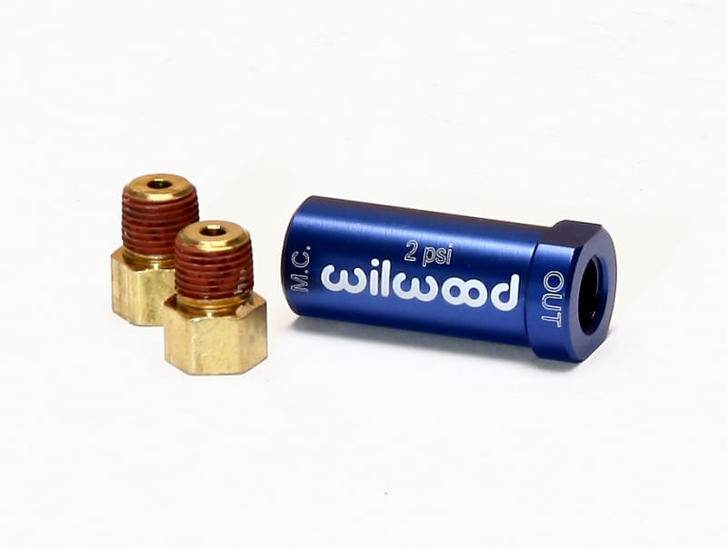 Wilwood — Wilwood Residual Pressure Valve - New Style w/ Fittings - 2# / Blue
VALVE,RESIDUAL