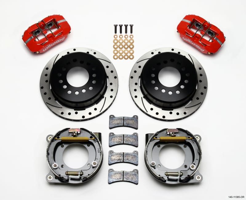 Wilwood — KIT,REAR,DISC/DRUM,C10 CHEVY,5 LUG,2.42 OFF,1PC 11.00,SRP,RED