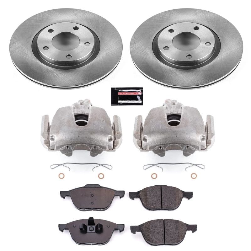 PowerStop — OE Stock Replacement Low-Dust Ceramic Brake Pad, Rotor and Caliper Kit