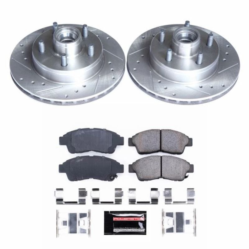 PowerStop — Z23 Daily Driver Carbon-Fiber Ceramic Brake Pad and Drilled & Slotted Rotor Kit