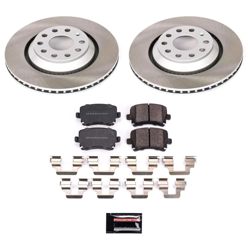 PowerStop — Semi-Coated Rotor and Low-Dust Ceramic Brake Pad Kit