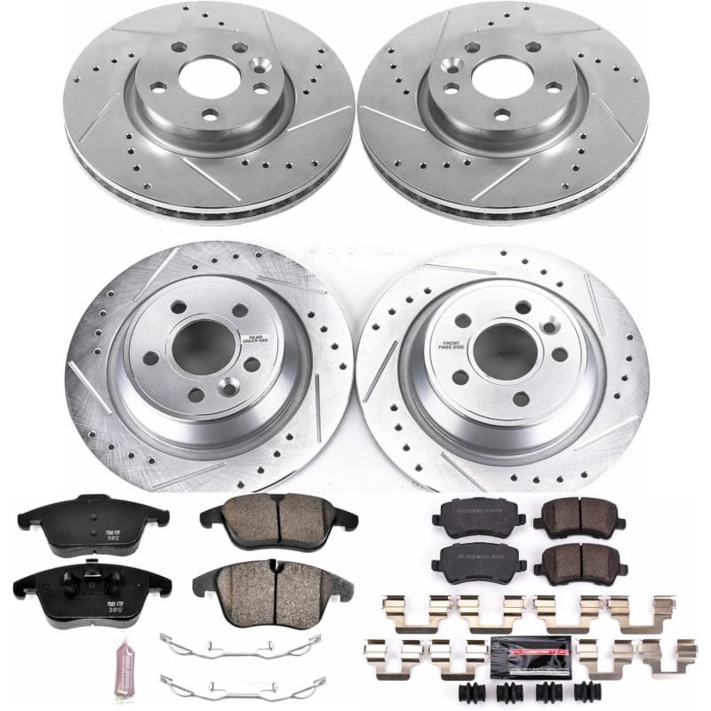 PowerStop — Z23 Daily Driver Carbon-Fiber Ceramic Brake Pad and Drilled & Slotted Rotor Kit