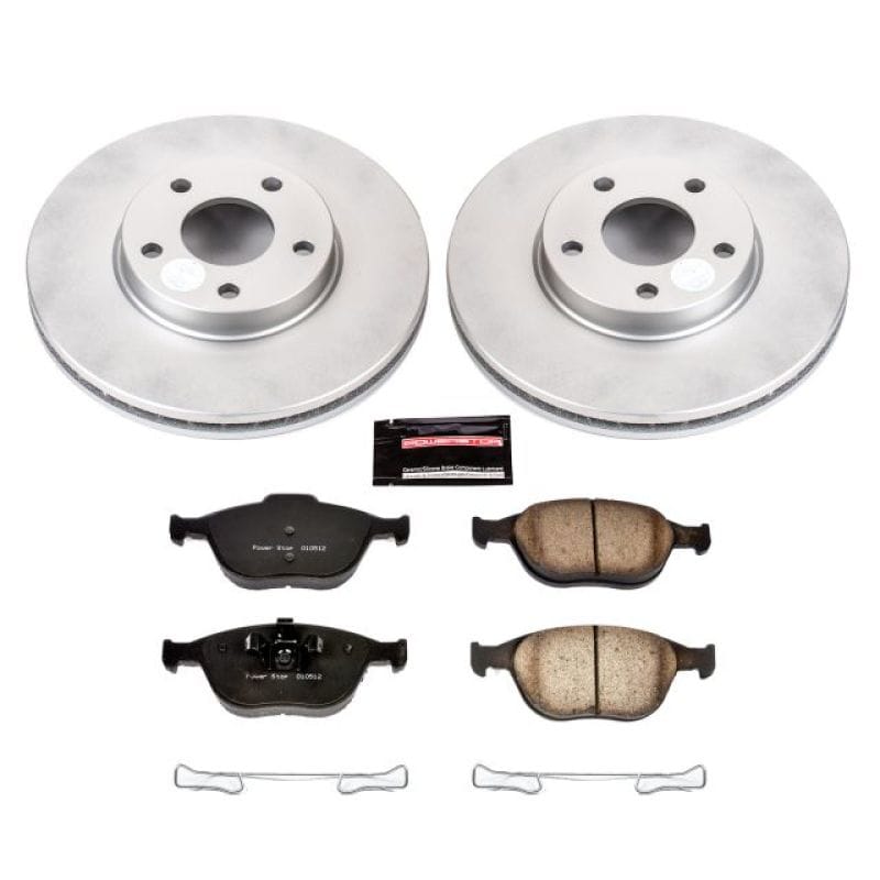 PowerStop — Genuine Geomet Coated Rotor and Low-Dust Ceramic Brake Pad Kit
