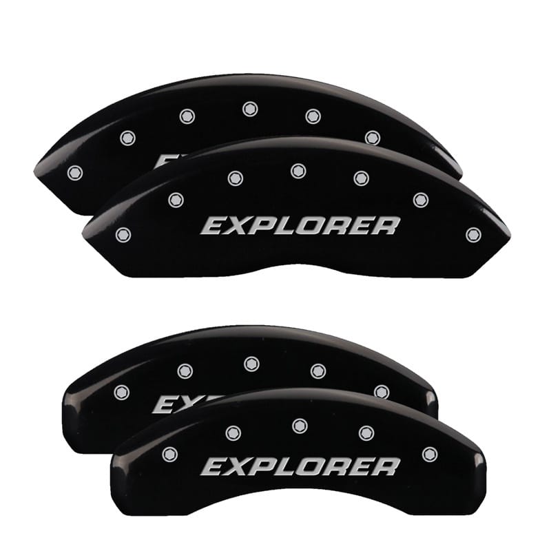 MGP — Set of 4 caliper covers, Engraved Front and Rear: Explorer/2011, Black powder co