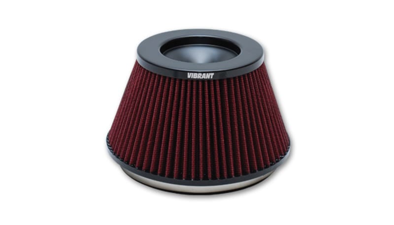 Vibrant — CLASSIC Perf. Air Filter (6" Inlet ID, 3-5/8" Height)- Bellmouth Velocity Stacks
Performance Air Filter, 6" Inlet ID x 5.375"
The Classic Performance Air Filter