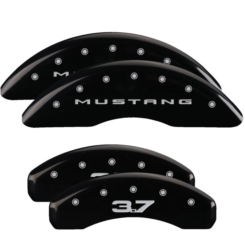 MGP — Set of 4 caliper covers, Engraved Front: 2015/Mustang - Engraved Rear: 2015/3.7,
