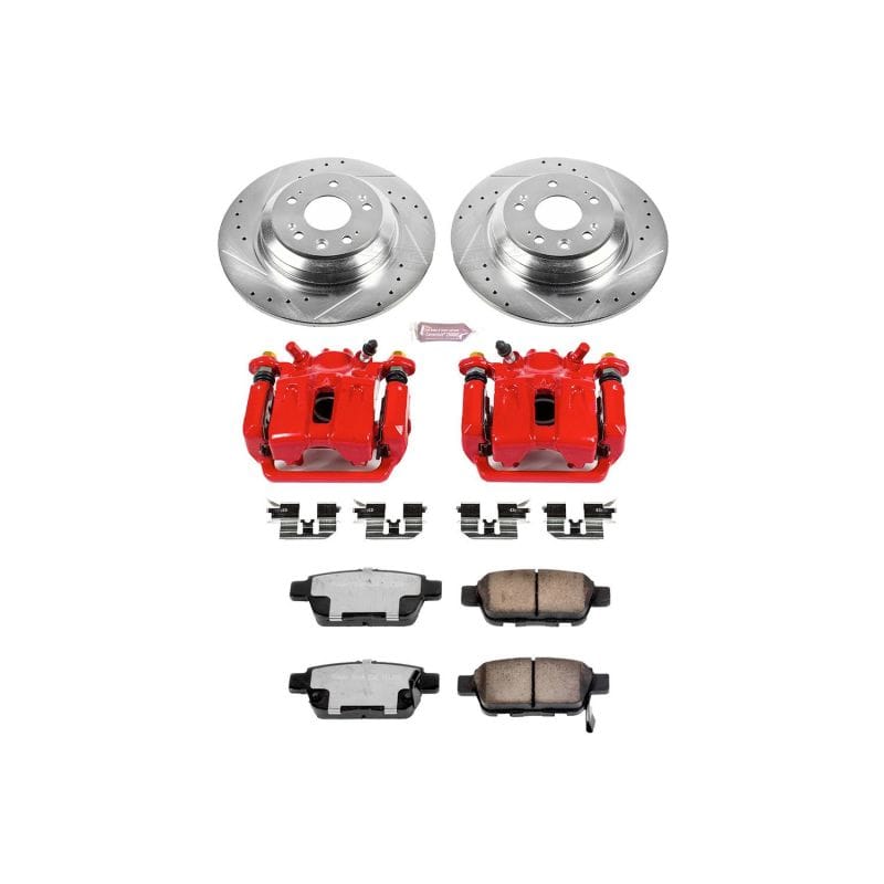 PowerStop — Z36 Truck and SUV Ceramic Brake Pad, Drilled & Slotted Rotor, and Caliper Kit