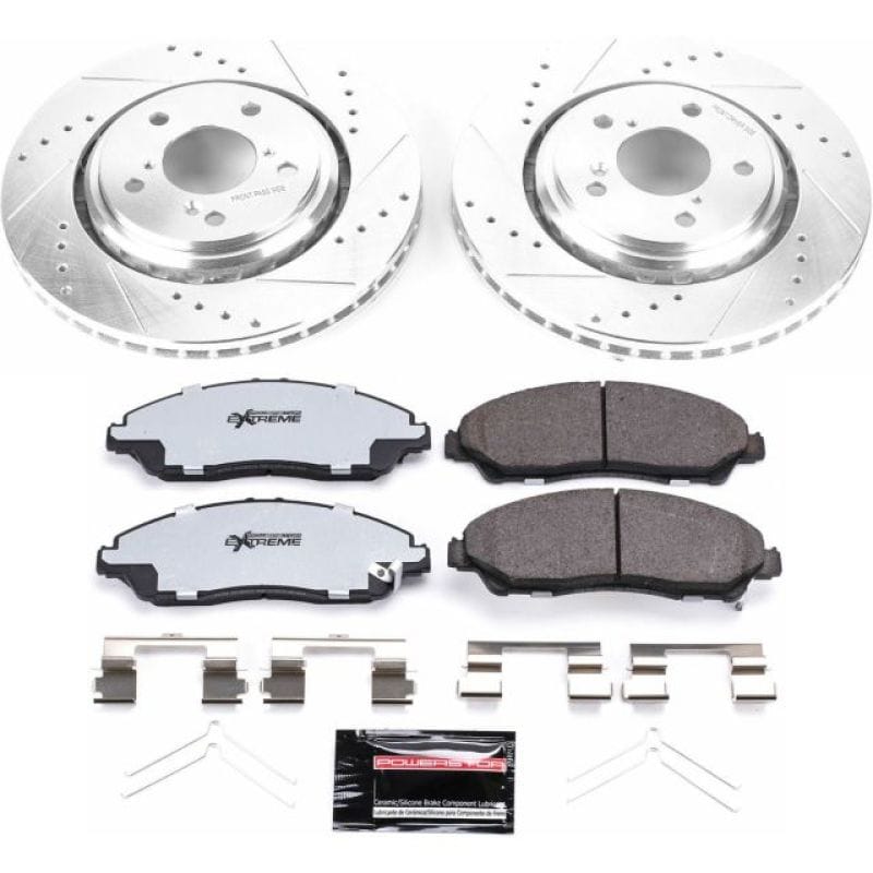 PowerStop — Z36 Truck and SUV Carbon-Fiber Ceramic Brake Pad and Drilled & Slotted Rotor Kit