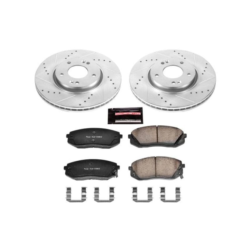 PowerStop — Z23 Daily Driver Carbon-Fiber Ceramic Brake Pad and Drilled & Slotted Rotor Kit