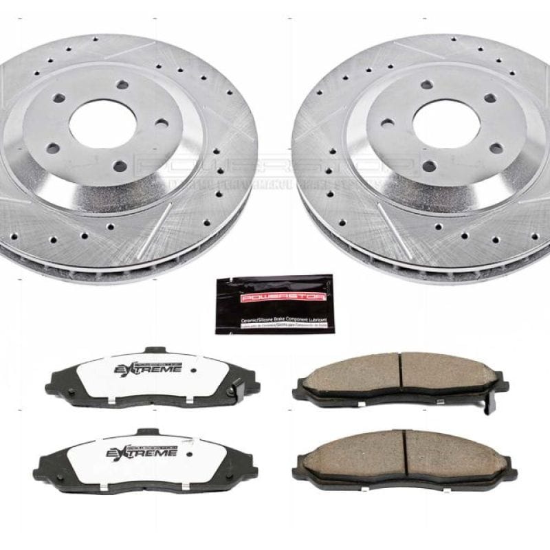 PowerStop — Z26 Street Performance Ceramic Brake Pad and Drilled & Slotted Rotor Kit