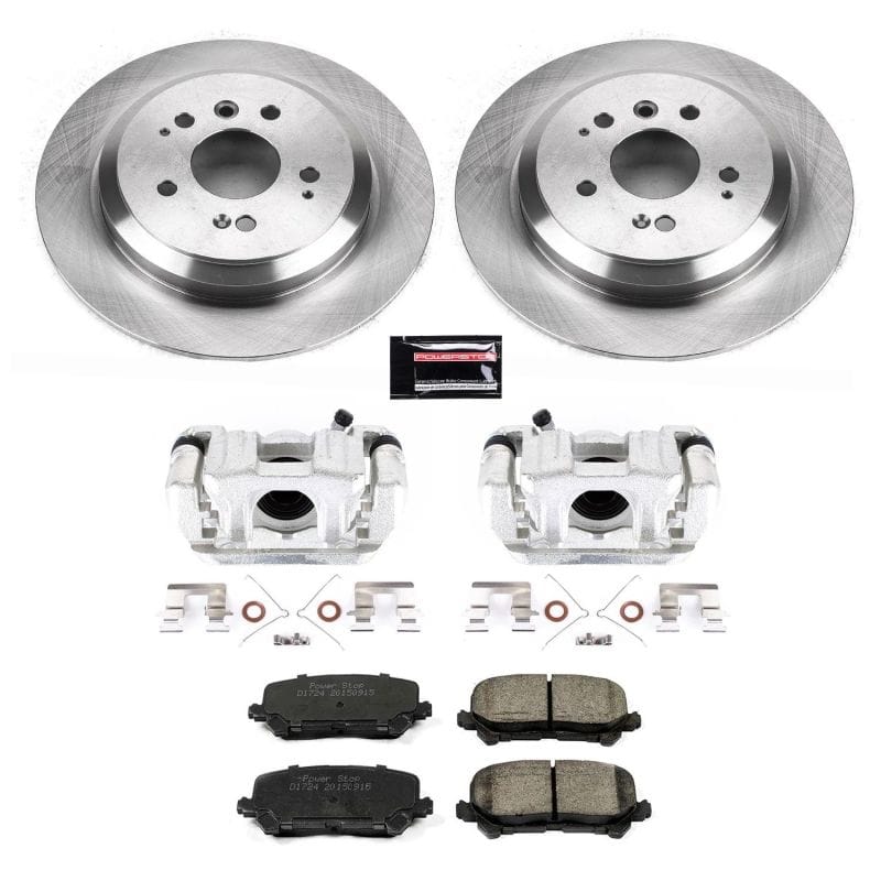 PowerStop — OE Stock Replacement Low-Dust Ceramic Brake Pad, Rotor and Caliper Kit