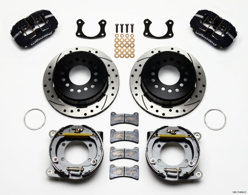 Wilwood — KIT,REAR,DISC/DRUM,BIG FORD,NEW STYLE 2.50 OFF,FRONT MT,1PC 11.00,SRP,BLK PWD