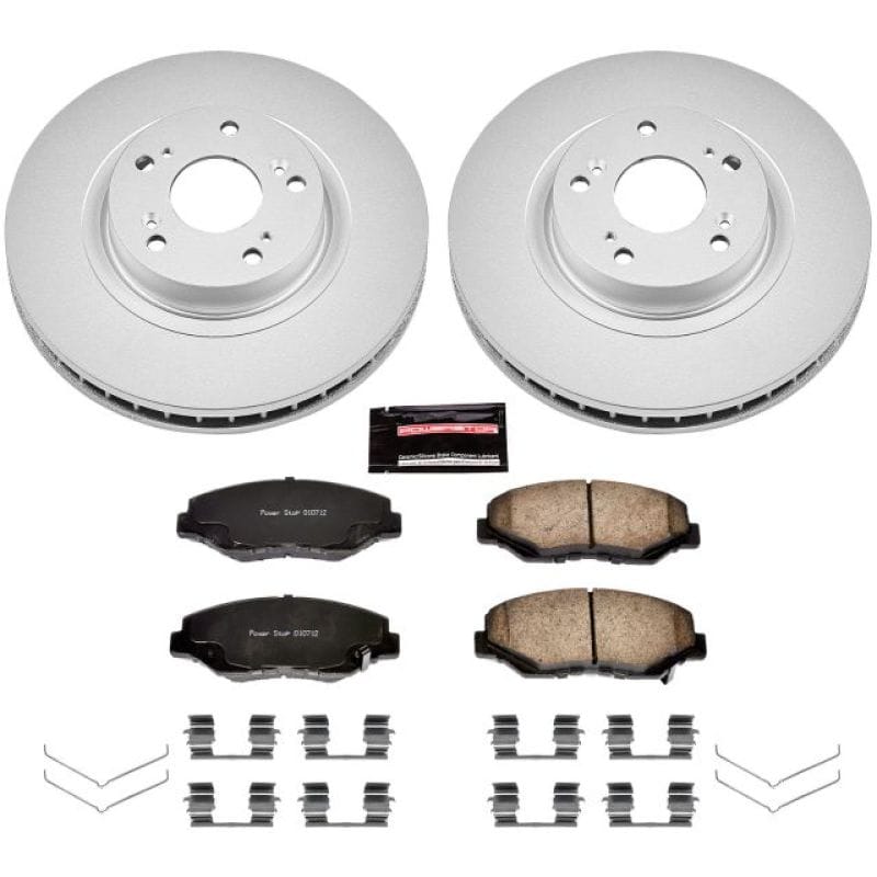 PowerStop — Genuine Geomet Coated Rotor and Low-Dust Ceramic Brake Pad Kit