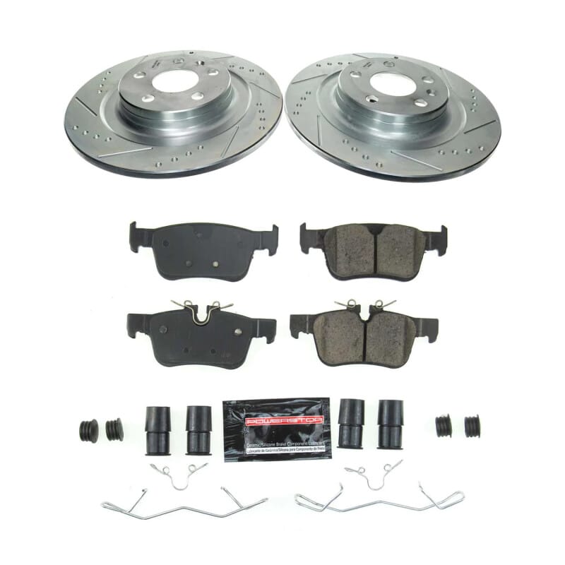 PowerStop — Z23 Daily Driver Carbon-Fiber Ceramic Brake Pad and Drilled & Slotted Rotor Kit