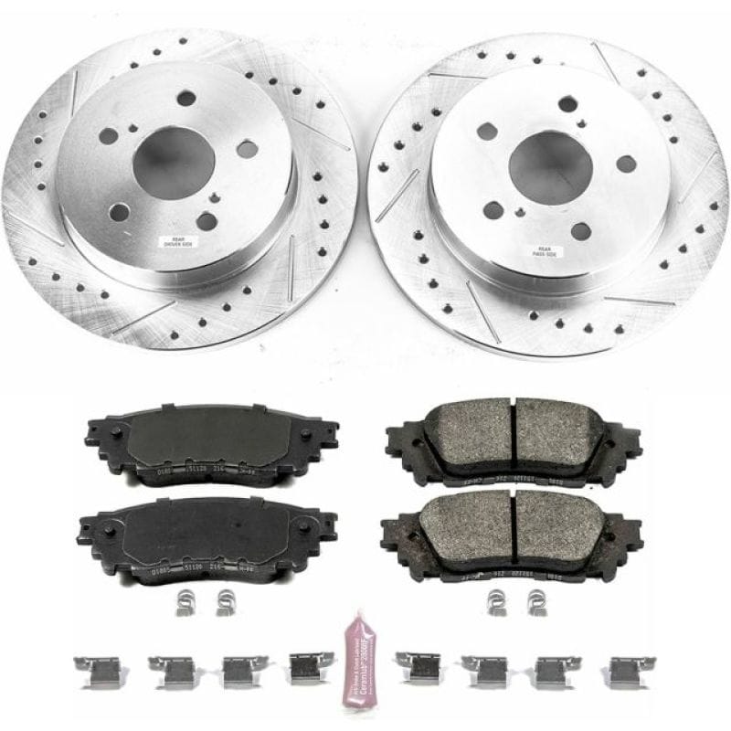 PowerStop — Z23 Daily Driver Carbon-Fiber Ceramic Brake Pad and Drilled & Slotted Rotor Kit