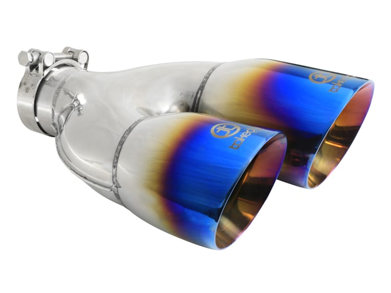aFe — Takeda 304 Stainless Steel Clamp-on Exhaust Tip Blue Flame
