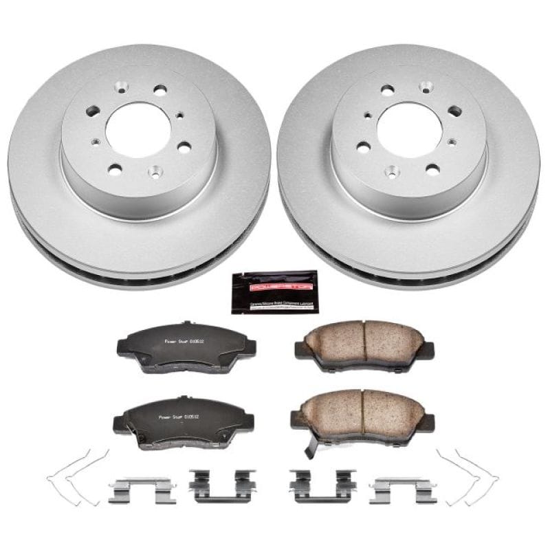 PowerStop — Genuine Geomet Coated Rotor and Low-Dust Ceramic Brake Pad Kit