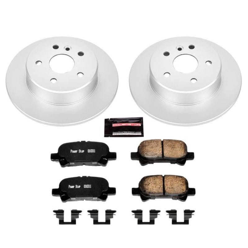 PowerStop — Genuine Geomet Coated Rotor and Low-Dust Ceramic Brake Pad Kit