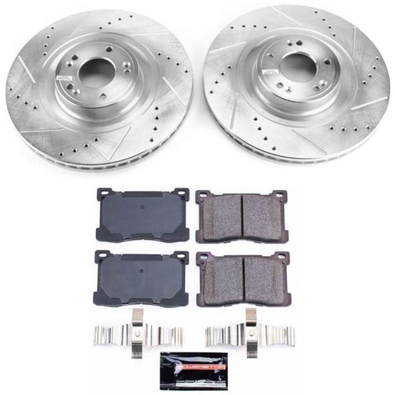 PowerStop — Z23 Daily Driver Carbon-Fiber Ceramic Brake Pad and Drilled & Slotted Rotor Kit