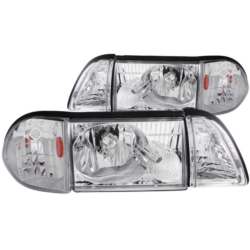 ANZO — ANZO 1987-1993 Ford Mustang Crystal Headlights Chrome w/ Corner Lights 2pc
Head Light Set
HdLtSet