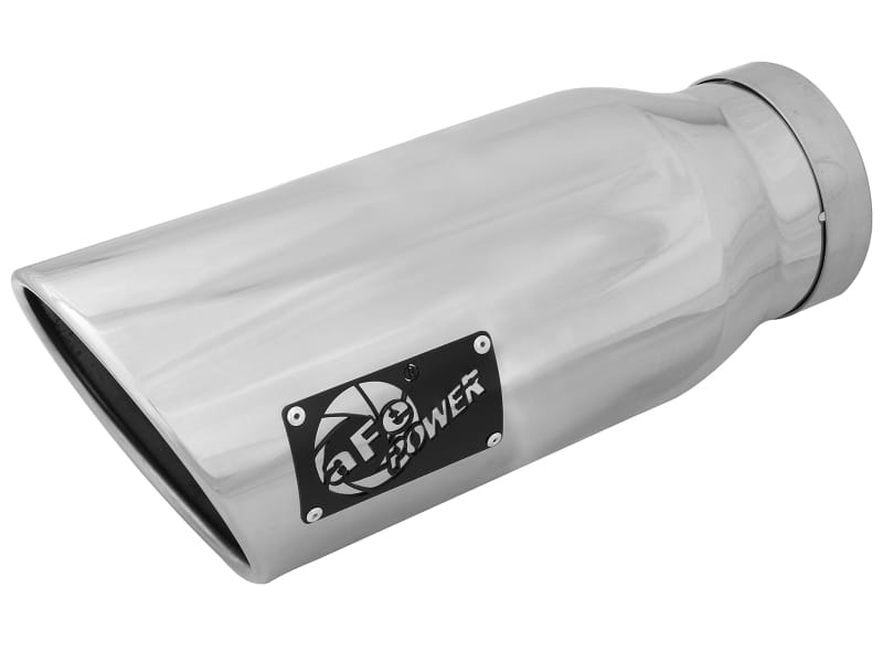 aFe — MACH Force-Xp 304 Stainless Steel Clamp-on Exhaust Tip Polished Left Side Exit