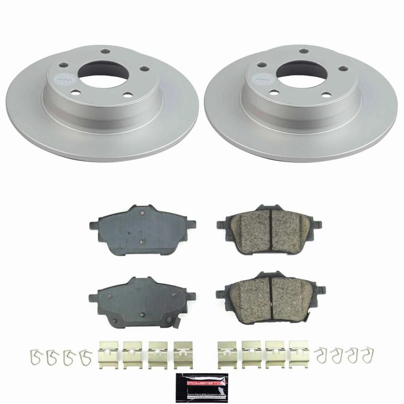 PowerStop — Genuine Geomet Coated Rotor and Low-Dust Ceramic Brake Pad Kit