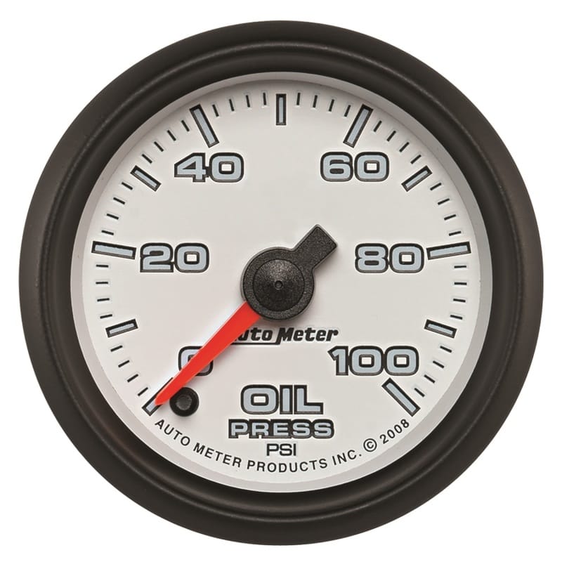 AutoMeter — GAUGE, OIL PRESSURE, 2 1/16" , 100PSI, DIGITAL STEPPER MOTOR, WHITE, PRO-CYCLE