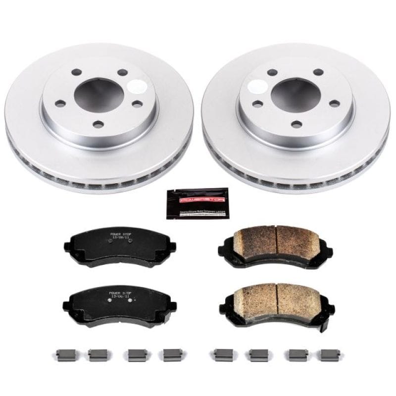 PowerStop — Genuine Geomet Coated Rotor and Low-Dust Ceramic Brake Pad Kit