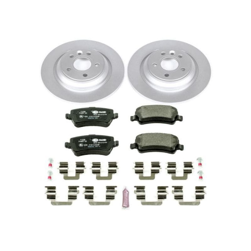 PowerStop — Genuine Geomet Coated Rotors, ECE-R90 Brake Pads + Hardware Kit