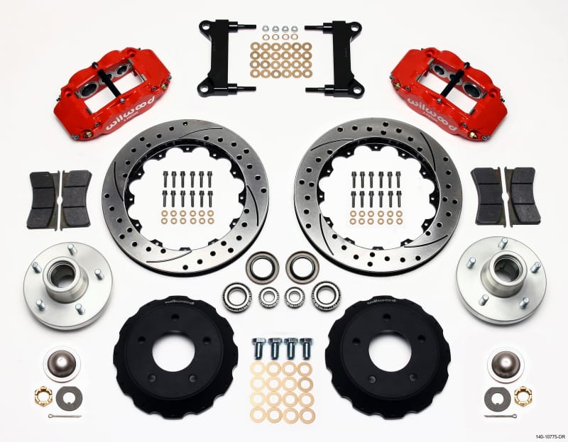 Wilwood — KIT,FRONT,C-10 CPP SPINDLE,FNSL6R,13.00 ROTOR,DRILLED,RED