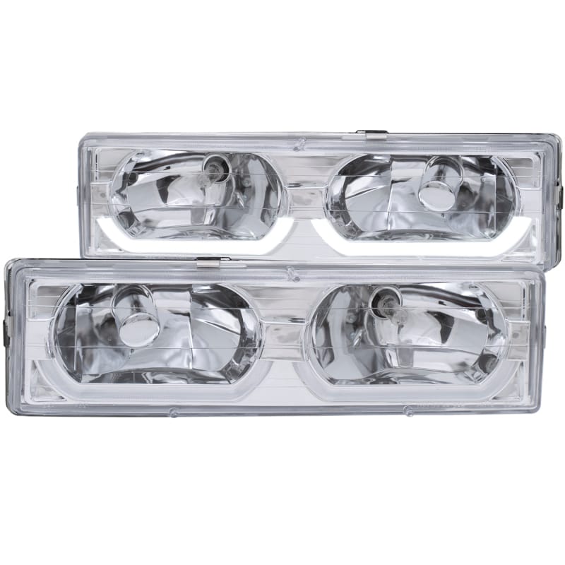 ANZO — ANZO 1988-1998 Chevrolet C1500 Crystal Headlights Chrome w/ Low - Brow
Head Light Set
HdLtSet