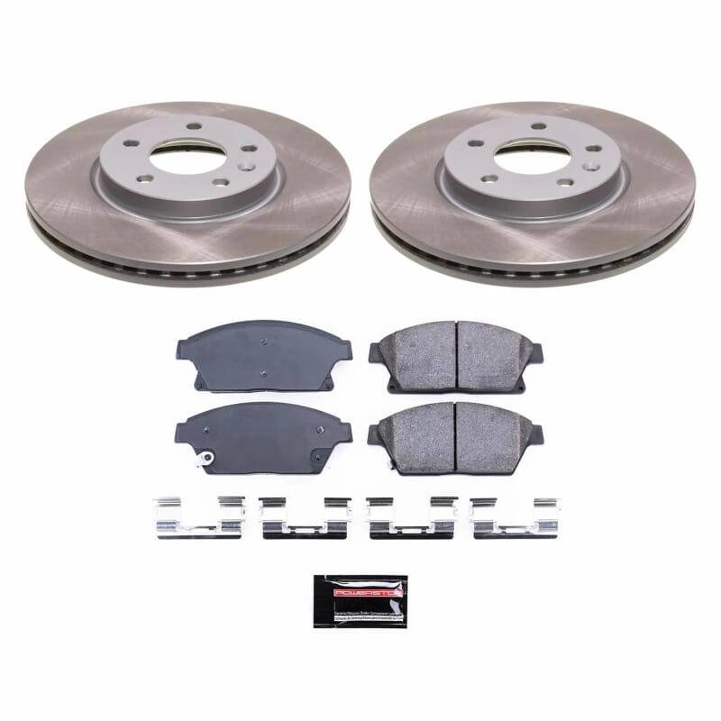 PowerStop — Semi-Coated Rotor and Low-Dust Ceramic Brake Pad Kit