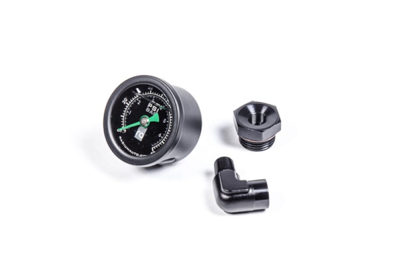 Radium Engineering — FUEL PRESSURE GAUGE WITH 8AN ORB ADAPTER, 90DEG