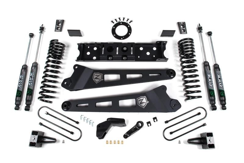 Zone Offroad — Zone Offroad 2019 Ram 3500 4.5in Radius Arm 3in Rear Block w/o Overload - Fox Shocks - 8-Bolt T-Case