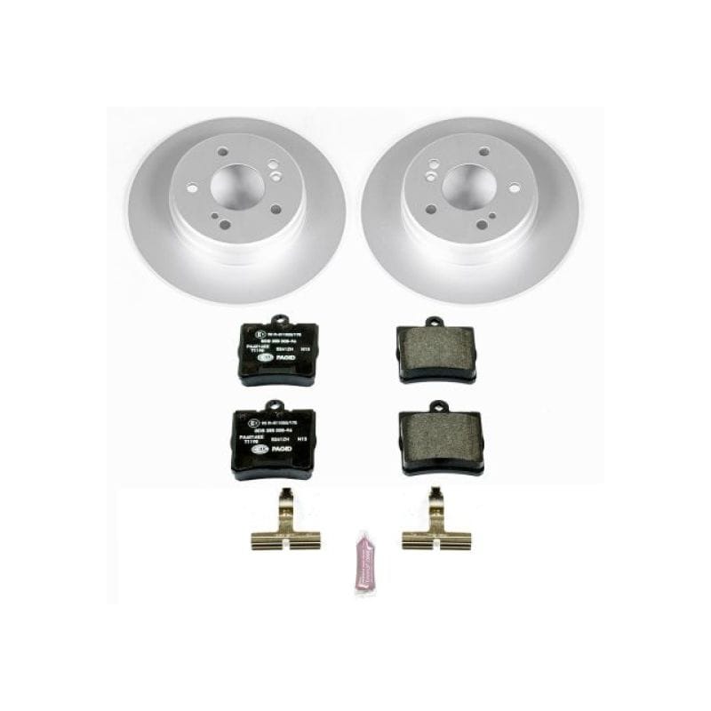 PowerStop — Genuine Geomet Coated Rotors, ECE-R90 Brake Pads + Hardware Kit
