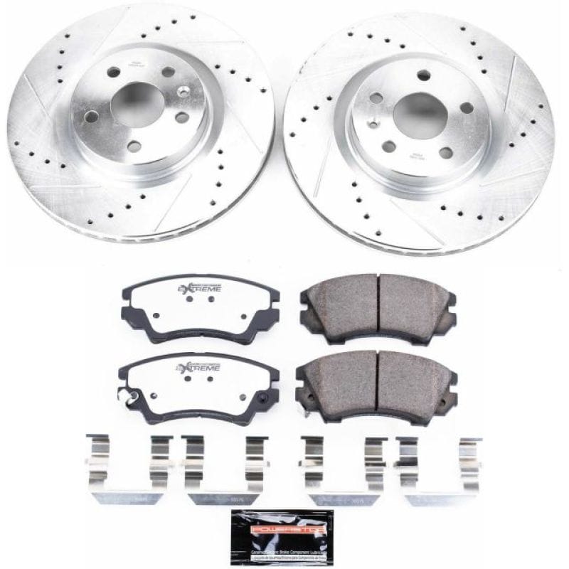 PowerStop — Z26 Street Performance Ceramic Brake Pad and Drilled & Slotted Rotor Kit